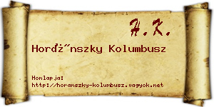 Horánszky Kolumbusz névjegykártya